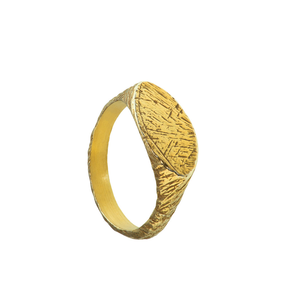 a delicate yet tough, handmade unisex ring for everyday wear. It is made from Responsible Jewelry Council certified 18-karat yellow gold. Made by Violette Stehli