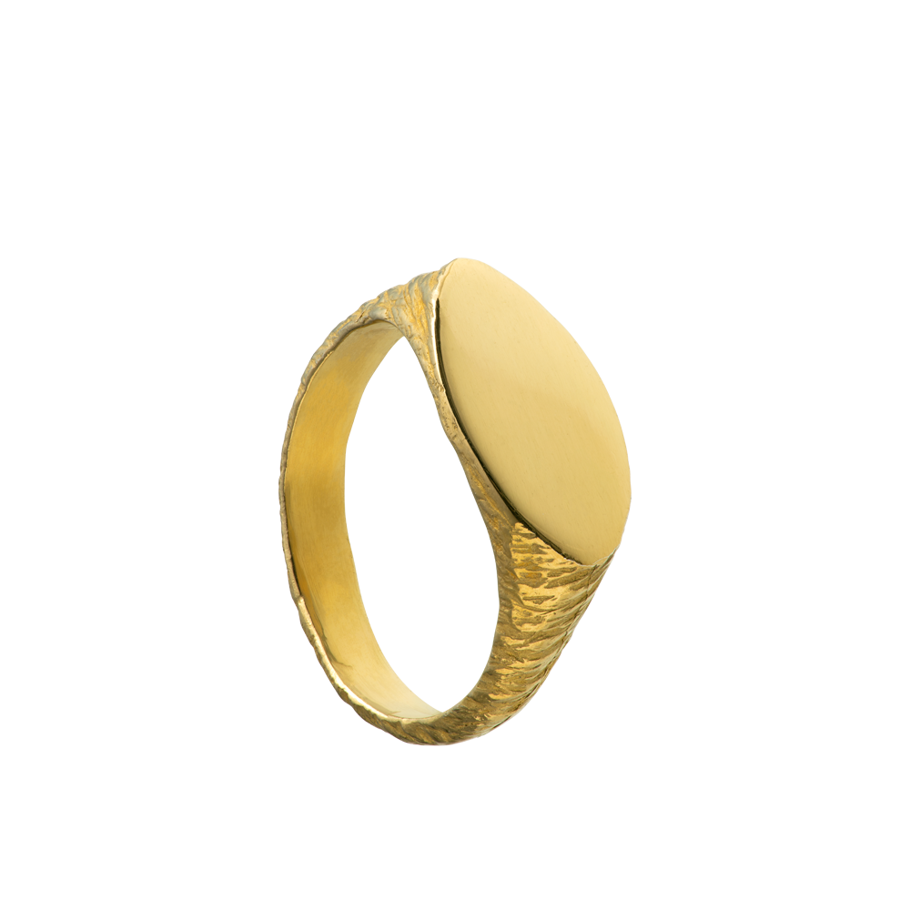 a delicate yet tough, handmade unisex ring for everyday wear. It is made from Responsible Jewelry Council certified 18-karat yellow gold. Made by Violette Stehli