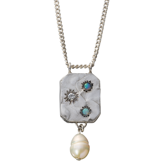 Diamond Opal and Pearl Celestial Pendant