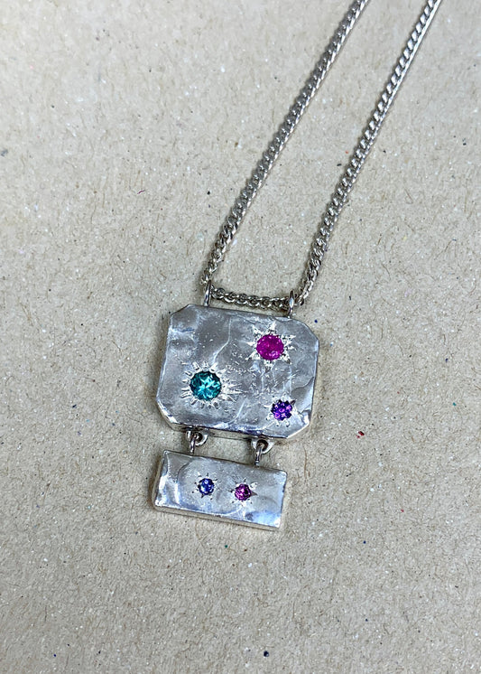 Pendentif Céleste cinq pierres - 2