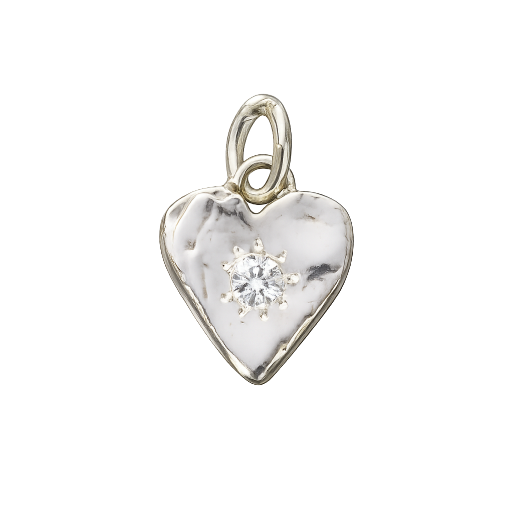 Diamond Molten Heart Charm