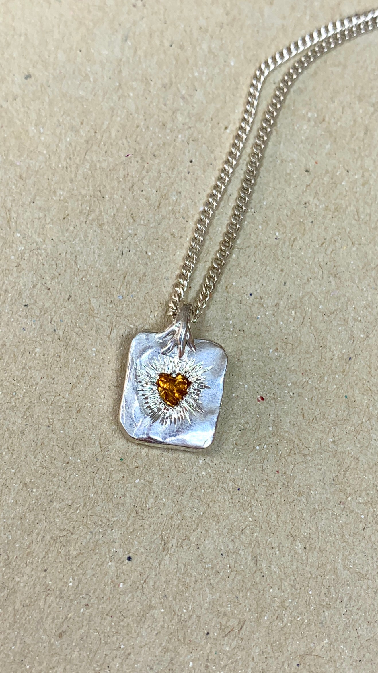 Pendentif Cœur Citrine