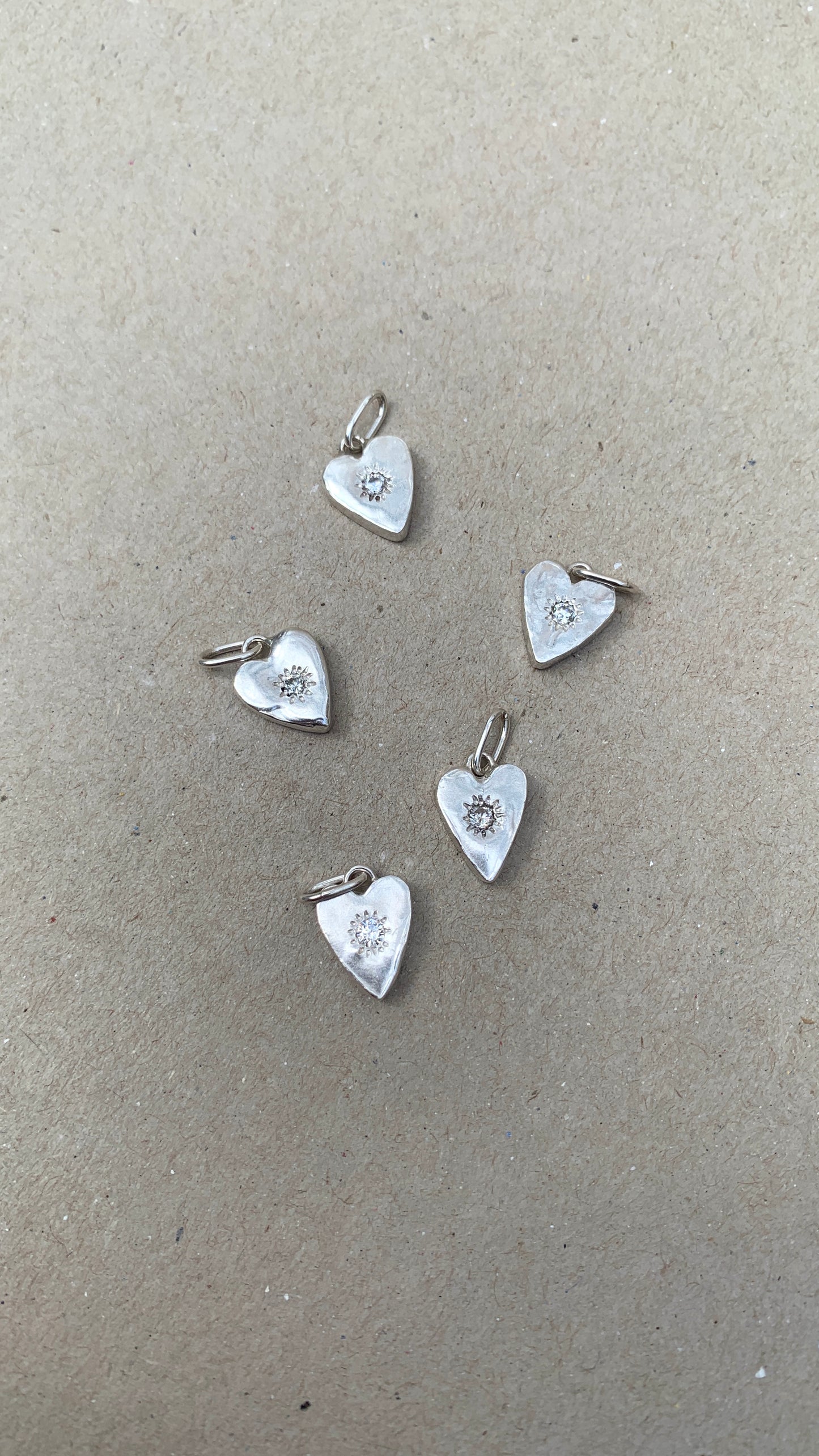 Diamond Molten Heart Charm