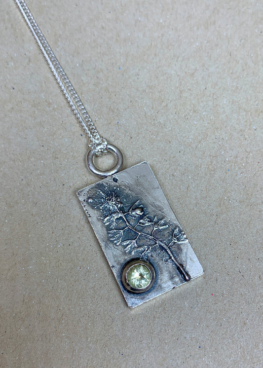 Pendentif Ghost Flower ★ Quartz Citron