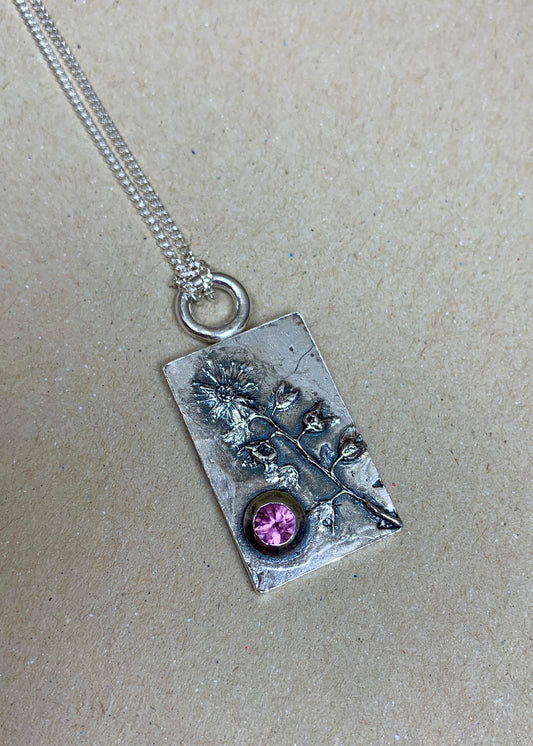 Pendentif Ghost Flower ★ Grenat Malaya
