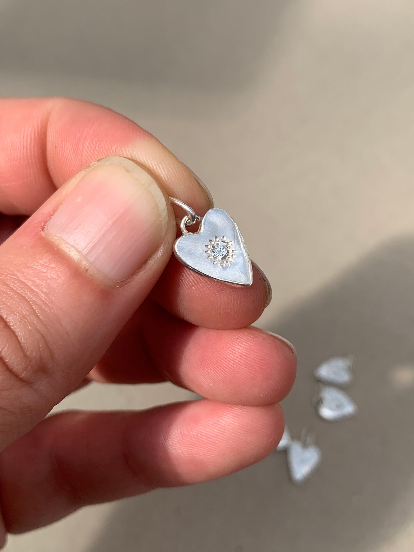 Diamond Molten Heart Charm