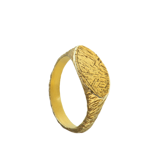 a delicate yet tough, handmade unisex ring for everyday wear. It is made from Responsible Jewelry Council certified 18-karat yellow gold. Made by Violette Stehli